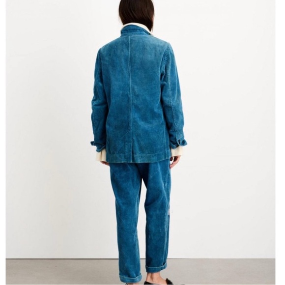 Alex Mill Blue‎ Indigo Cotton Tie Dyed Boyish Corduroy Blazer Sz. XXL - Picture 3 of 12